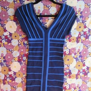 BEBE - BLUE BANDAGED DRESS